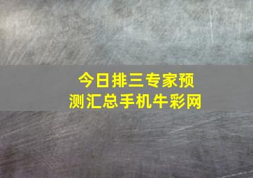 今日排三专家预测汇总手机牛彩网