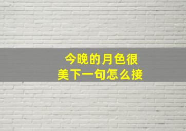 今晚的月色很美下一句怎么接