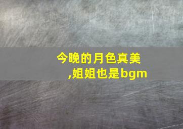 今晚的月色真美,姐姐也是bgm