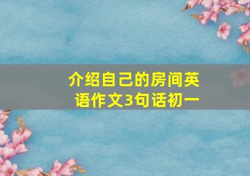 介绍自己的房间英语作文3句话初一