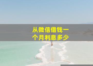 从微信借钱一个月利息多少