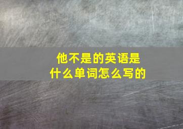 他不是的英语是什么单词怎么写的