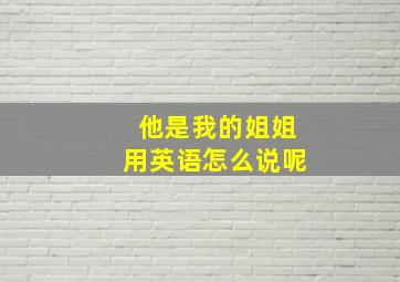 他是我的姐姐用英语怎么说呢