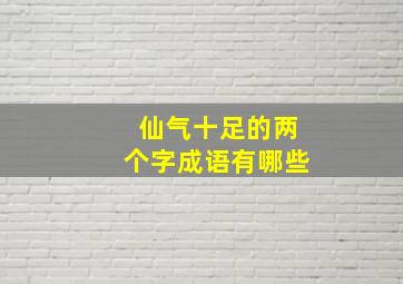 仙气十足的两个字成语有哪些