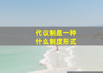 代议制是一种什么制度形式