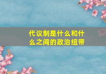 代议制是什么和什么之间的政治纽带