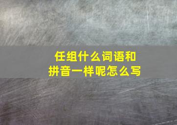 任组什么词语和拼音一样呢怎么写