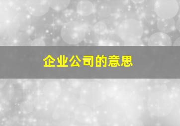 企业公司的意思