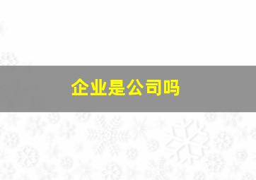 企业是公司吗