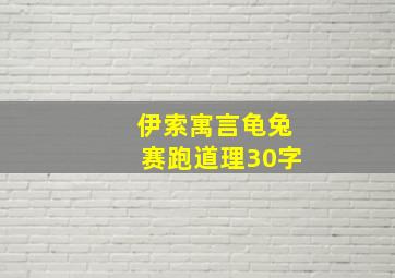 伊索寓言龟兔赛跑道理30字