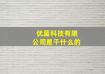 优蓝科技有限公司是干什么的