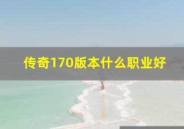 传奇170版本什么职业好