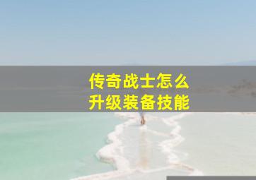 传奇战士怎么升级装备技能