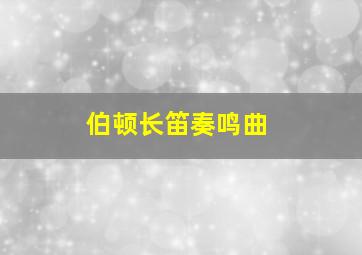 伯顿长笛奏鸣曲