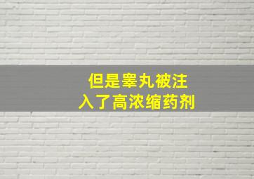 但是睾丸被注入了高浓缩药剂