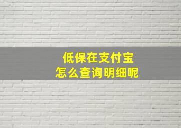 低保在支付宝怎么查询明细呢