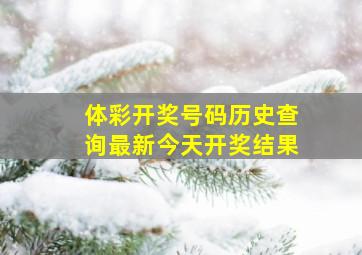 体彩开奖号码历史查询最新今天开奖结果