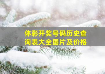 体彩开奖号码历史查询表大全图片及价格