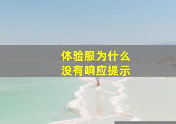 体验服为什么没有响应提示