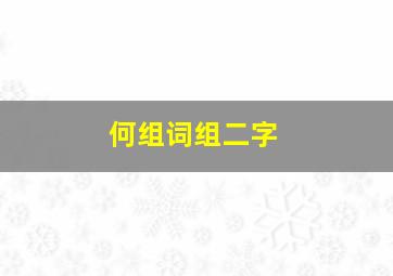 何组词组二字