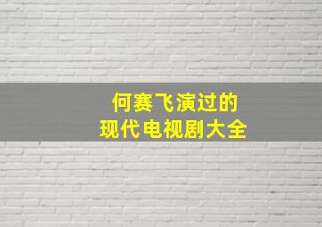 何赛飞演过的现代电视剧大全