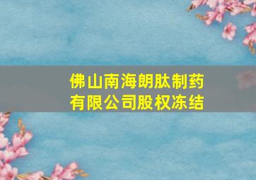 佛山南海朗肽制药有限公司股权冻结