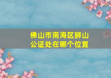 佛山市南海区狮山公证处在哪个位置