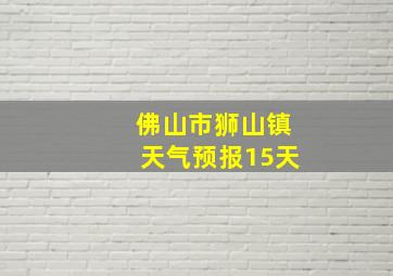 佛山市狮山镇天气预报15天