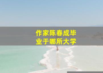 作家陈春成毕业于哪所大学