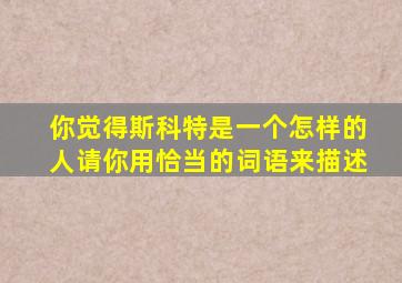 你觉得斯科特是一个怎样的人请你用恰当的词语来描述