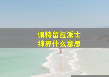 佩特留拉派士绅界什么意思