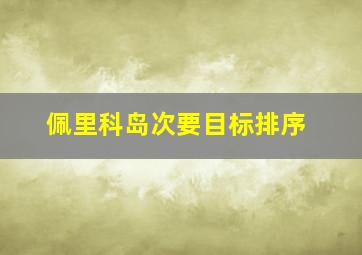 佩里科岛次要目标排序