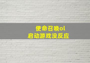 使命召唤ol启动游戏没反应