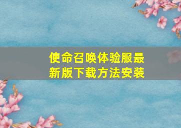 使命召唤体验服最新版下载方法安装