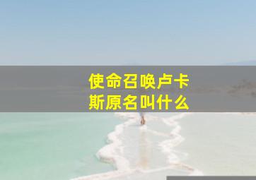 使命召唤卢卡斯原名叫什么