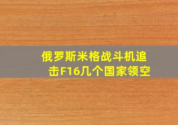 俄罗斯米格战斗机追击F16几个国家领空