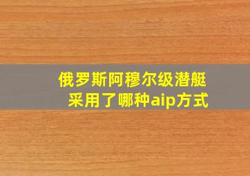 俄罗斯阿穆尔级潜艇采用了哪种aip方式