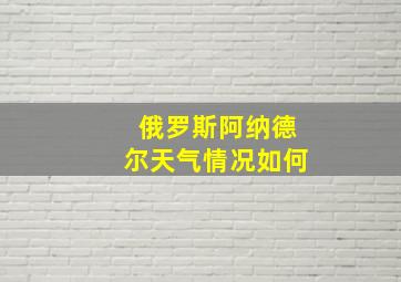 俄罗斯阿纳德尔天气情况如何