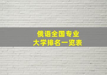 俄语全国专业大学排名一览表