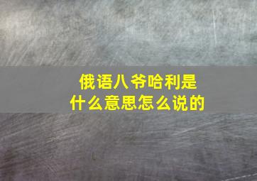 俄语八爷哈利是什么意思怎么说的