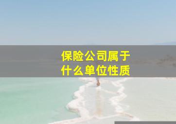 保险公司属于什么单位性质