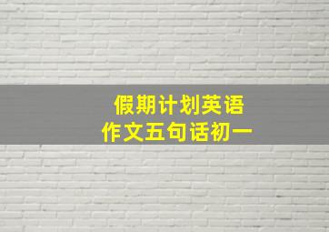 假期计划英语作文五句话初一