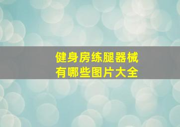 健身房练腿器械有哪些图片大全