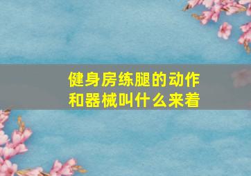 健身房练腿的动作和器械叫什么来着