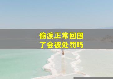 偷渡正常回国了会被处罚吗