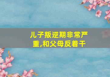 儿子叛逆期非常严重,和父母反着干