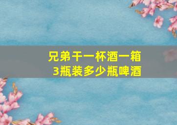 兄弟干一杯酒一箱3瓶装多少瓶啤酒