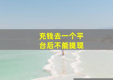 充钱去一个平台后不能提现