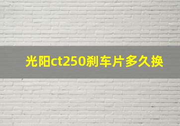 光阳ct250刹车片多久换