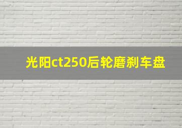 光阳ct250后轮磨刹车盘